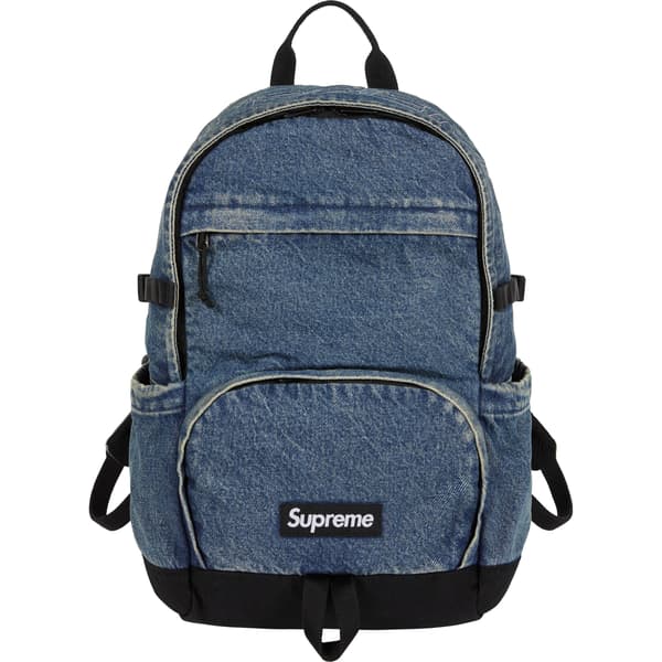 Supreme Denim Backpack - Washed Indigo (front)