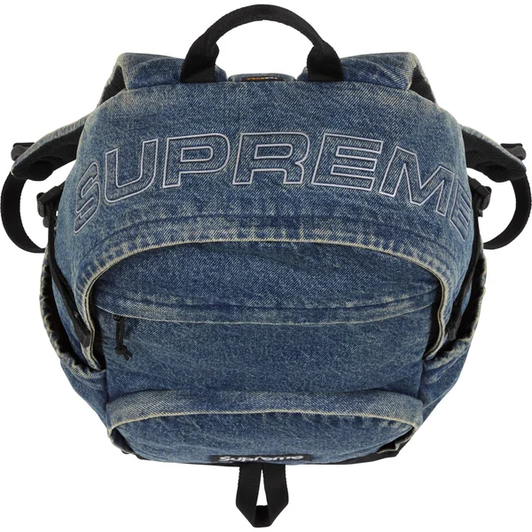 Supreme Denim Backpack - Washed Indigo (front)