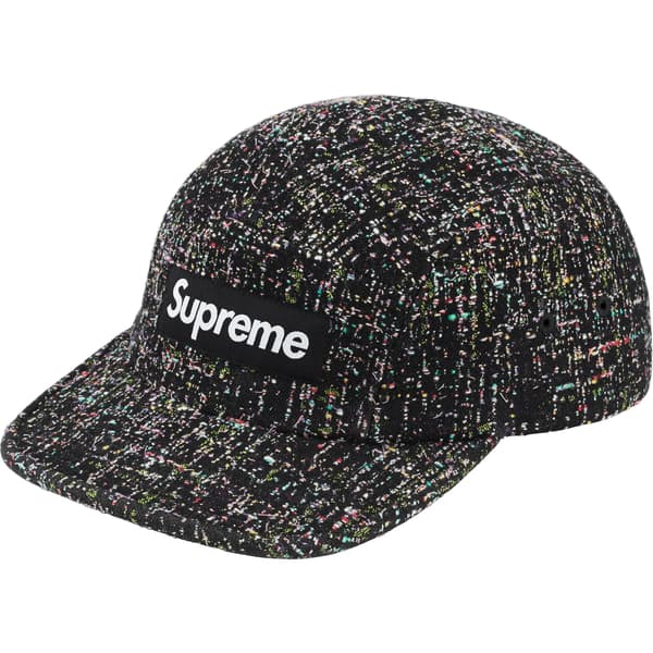 Supreme Denim Bouclé Camp Cap - Black (front)