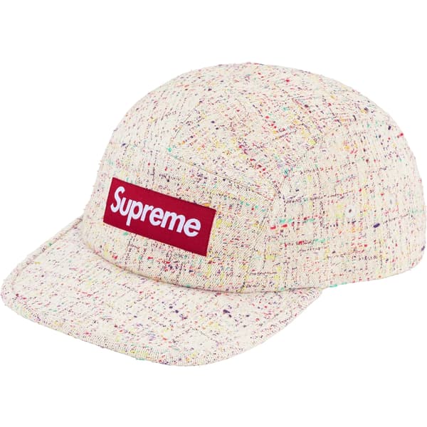 Supreme Denim Bouclé Camp Cap - Natural (front)