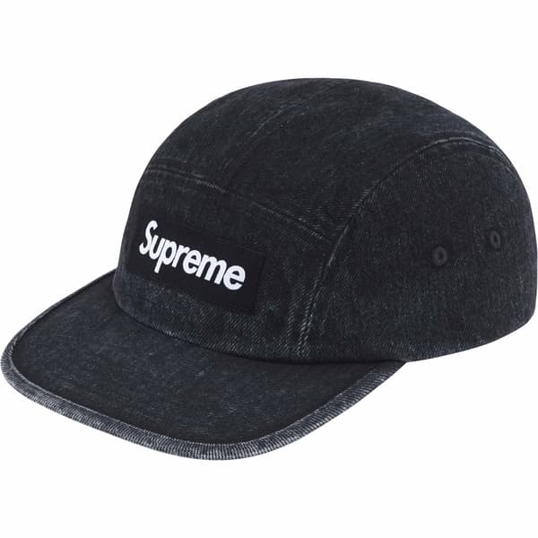 Supreme Denim Camp Cap - Black (front)