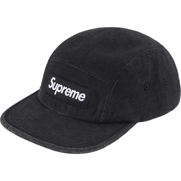 Supreme Denim Camp Cap - Black (front)