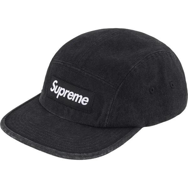 Supreme Denim Camp Cap - Black (front)