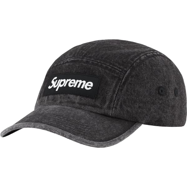 Supreme Denim Camp Cap - Black (front)