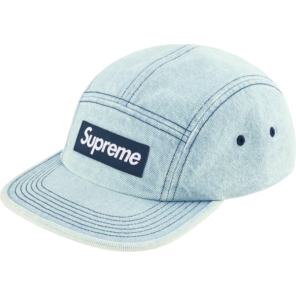 Supreme Denim Camp Cap - Light Washed Indigo (front)