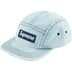 Supreme Denim Camp Cap - Light Washed Indigo (front)