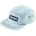 Supreme Denim Camp Cap - Light Washed Indigo (front)
