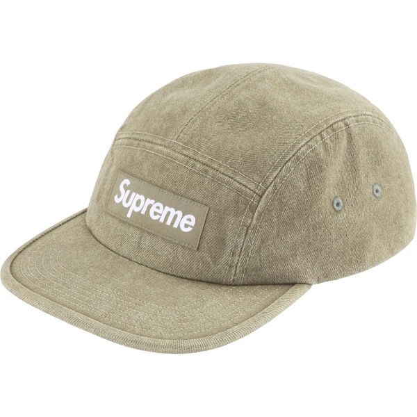 Supreme Denim Camp Cap - Olive (front)