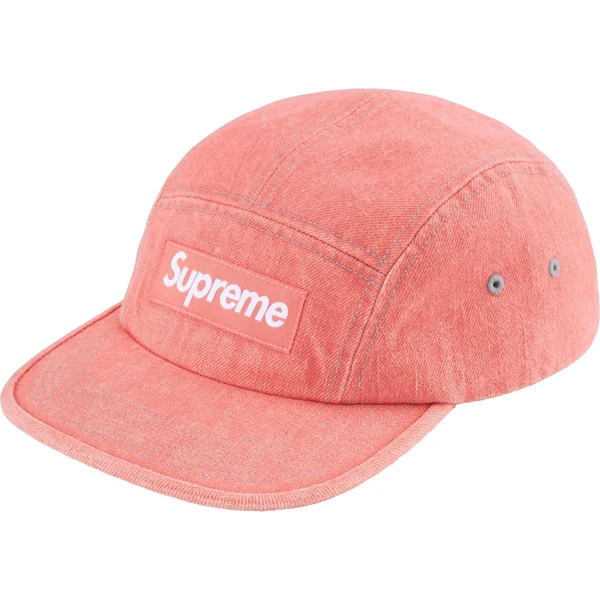 Supreme Denim Camp Cap - Pink (front)