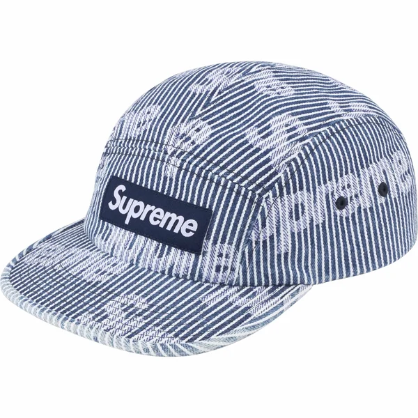 Supreme Denim Camp Cap - Stripe (front)