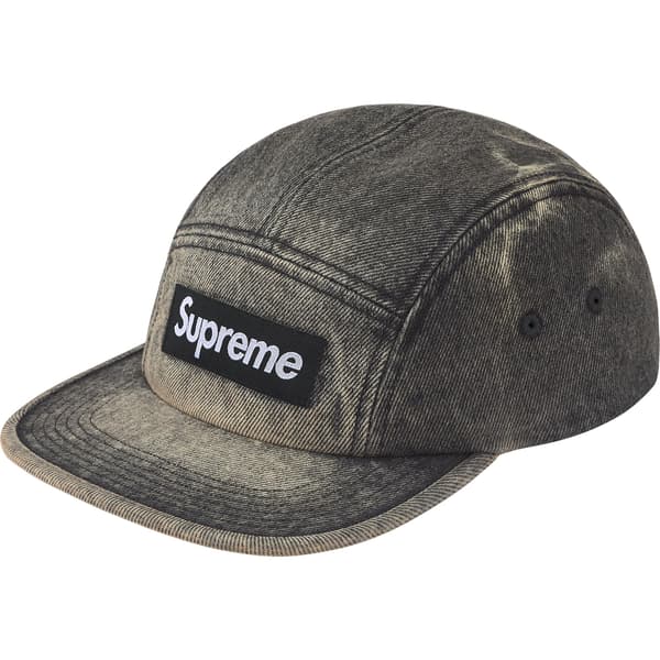 Supreme Denim Camp Cap - Washed Black (front)