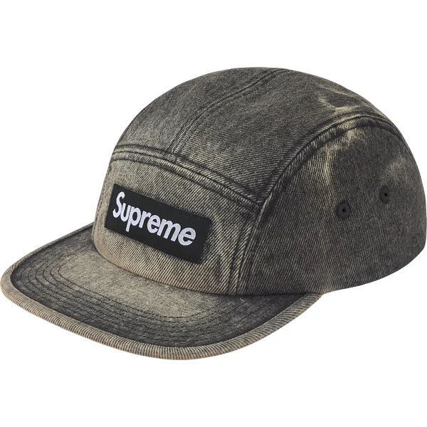Supreme Denim Camp Cap - Washed Black (front)
