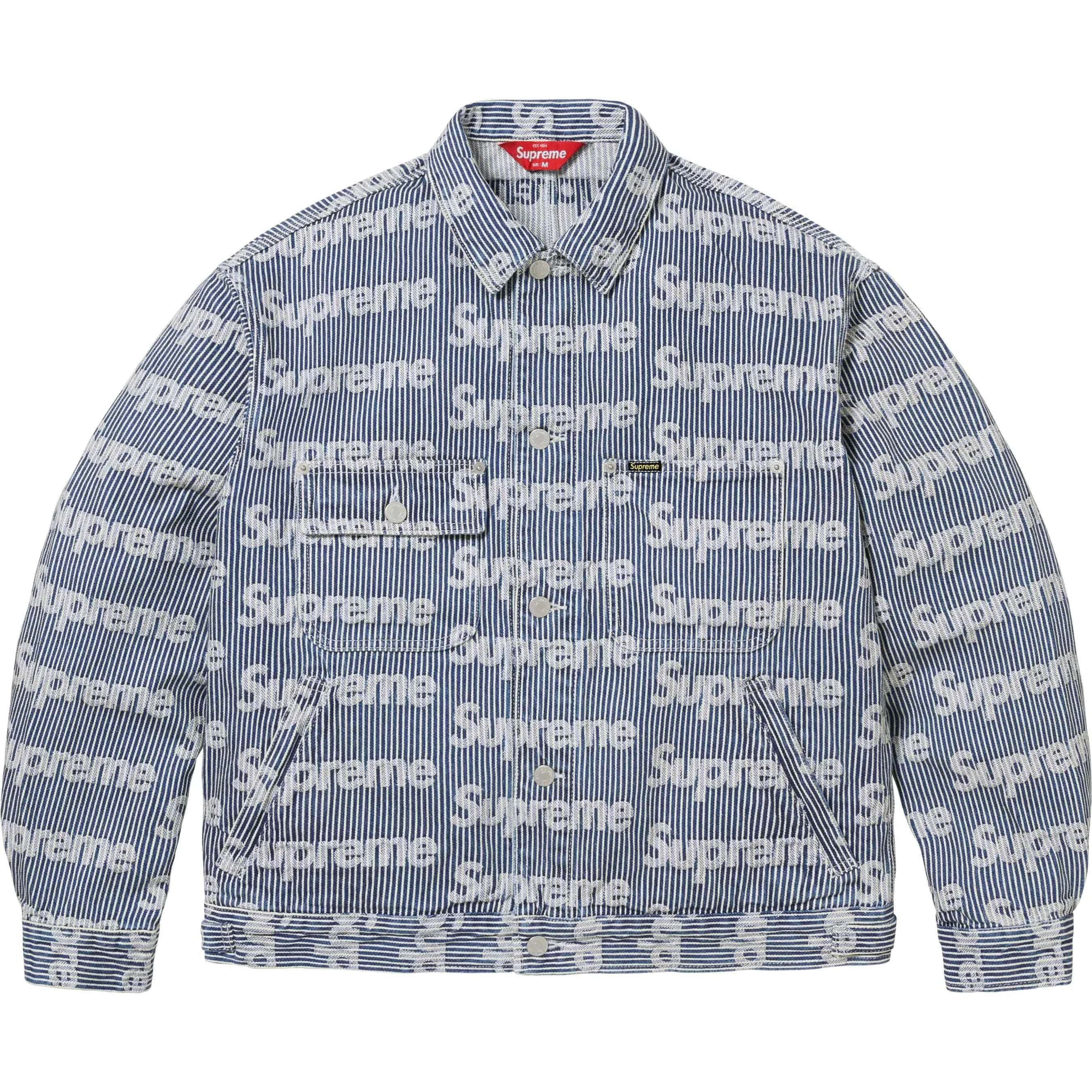 Supreme Denim Chore Trucker Jacket - Stripe (front)