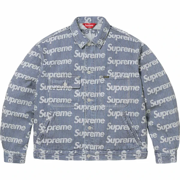 Supreme Denim Chore Trucker Jacket - Stripe (front)