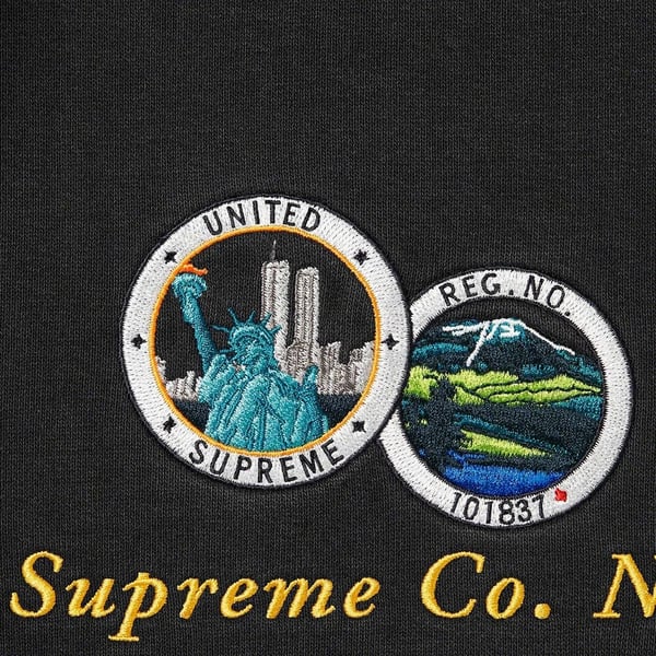 Supreme Denim Collar Half Zip Sweatshirt - Black (front)