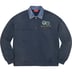 Supreme Denim Collar Half Zip Sweatshirt - Navy (front)