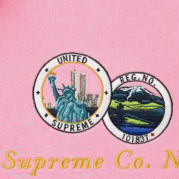 Supreme Denim Collar Half Zip Sweatshirt - Pink (front)