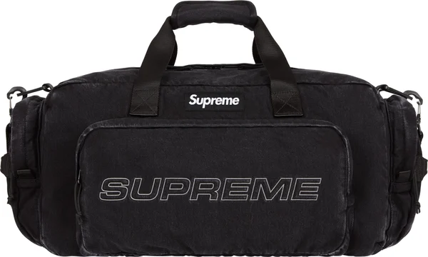 Supreme Denim Duffle Bag - Black (front)