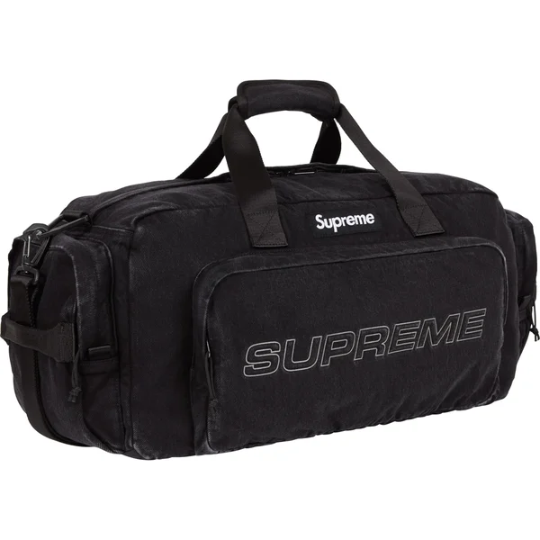 Supreme Denim Duffle Bag - Black (front)