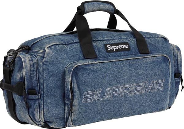 Supreme Denim Duffle Bag - Washed Indigo (front)