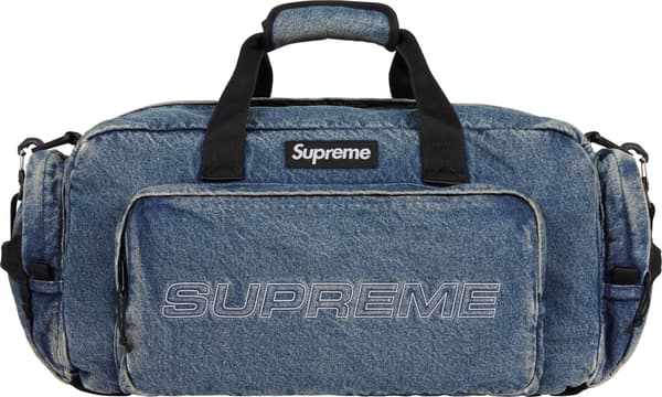 Supreme Denim Duffle Bag - Washed Indigo (front)