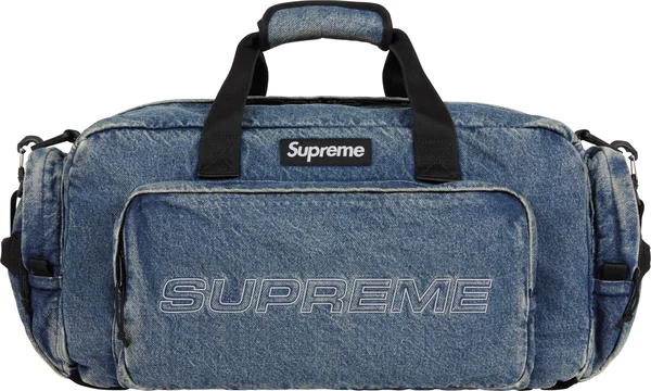 Supreme Denim Duffle Bag - Washed Indigo (front)