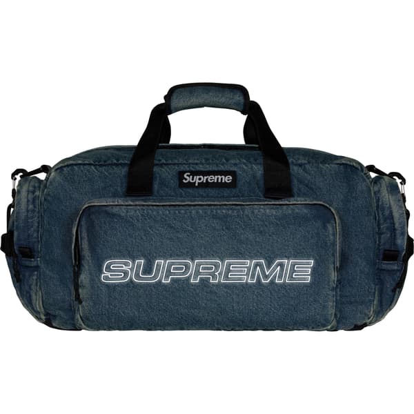 Supreme Denim Duffle Bag - Washed Indigo (front)