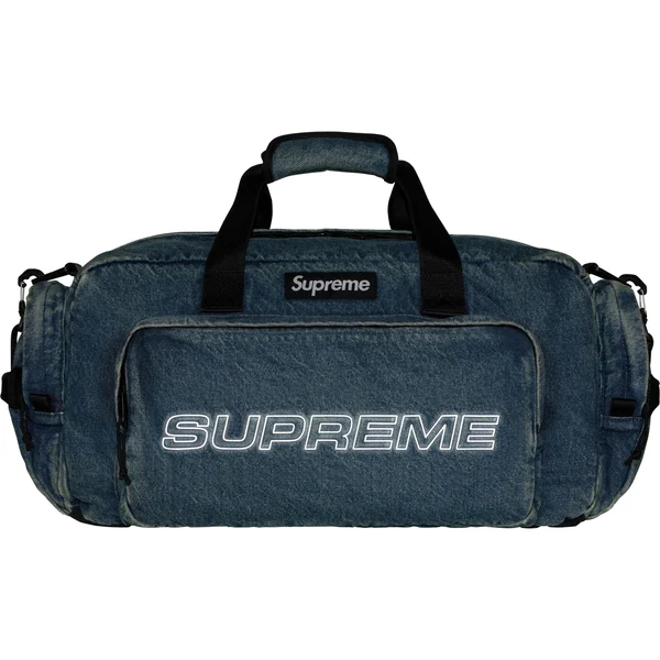 Supreme Denim Duffle Bag - Washed Indigo (front)