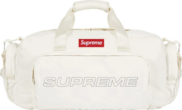 Supreme Denim Duffle Bag - White (front)