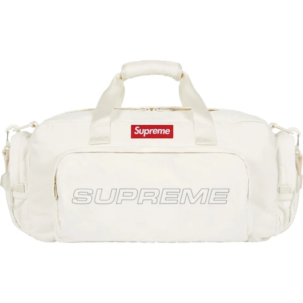 Supreme Denim Duffle Bag - White (front)