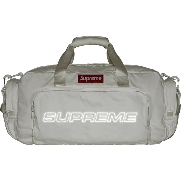 Supreme Denim Duffle Bag - White (front)