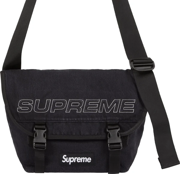 Supreme Denim Messenger Bag - Black (front)
