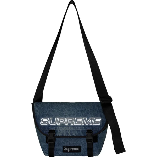 Supreme Denim Messenger Bag - Washed Indigo (front)