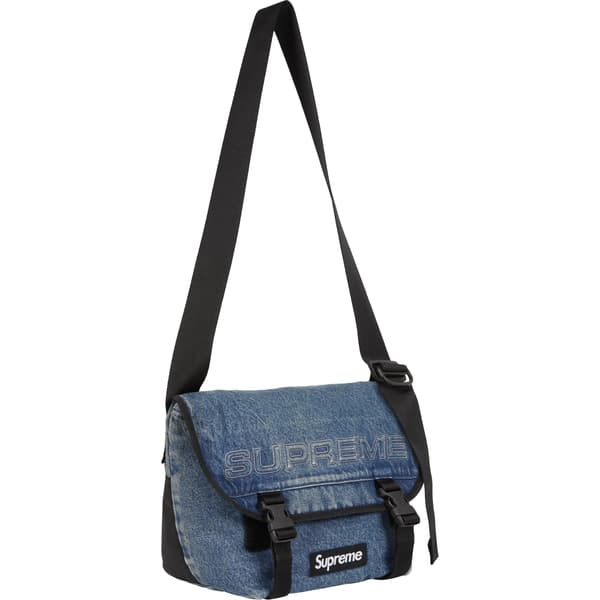Supreme Denim Messenger Bag - Washed Indigo (front)
