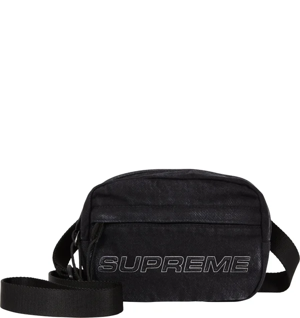 Supreme Denim Mini Shoulder Bag - Black (front)