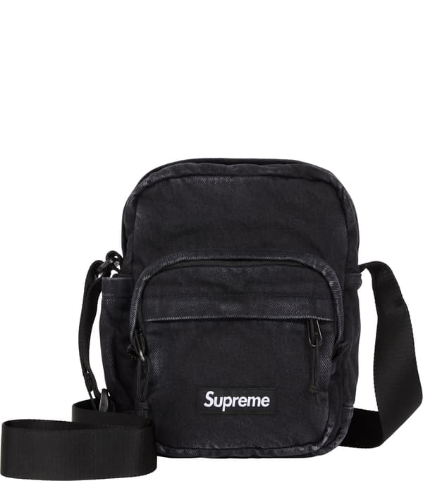 Supreme Denim Shoulder Bag - Black (front)