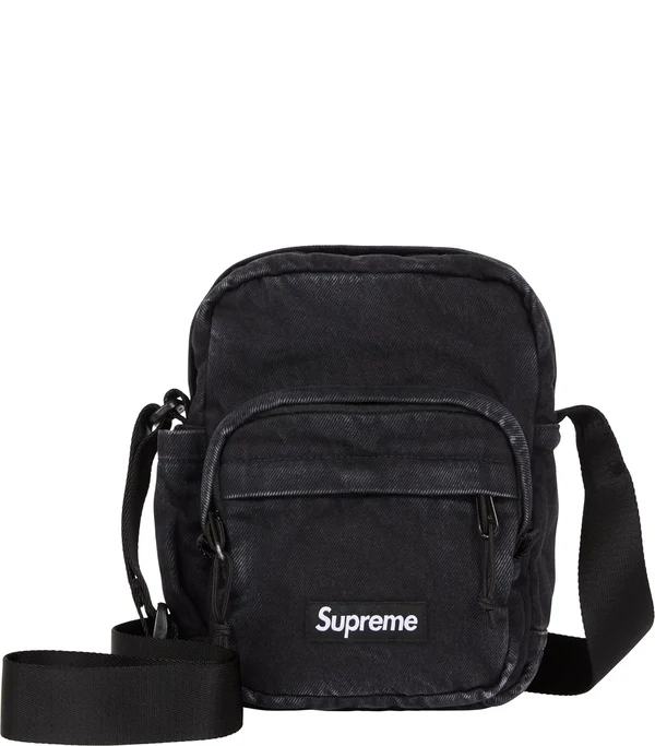 Supreme Denim Shoulder Bag - Black (front)