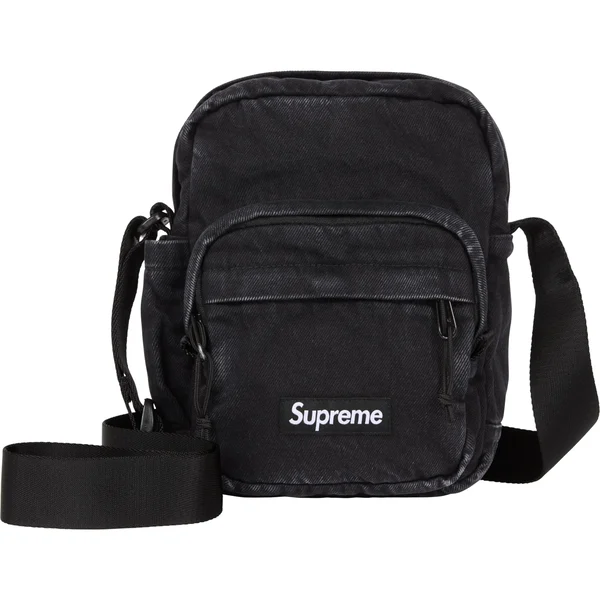 Supreme Denim Shoulder Bag - Black (front)