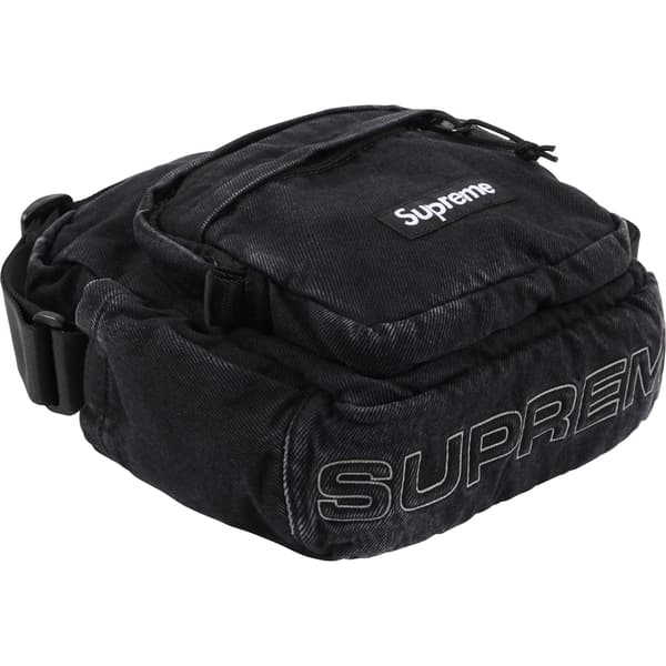 Supreme Denim Shoulder Bag - Black (front)