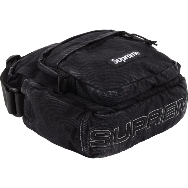 Supreme Denim Shoulder Bag - Black (front)