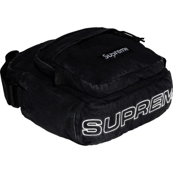 Supreme Denim Shoulder Bag - Black (front)