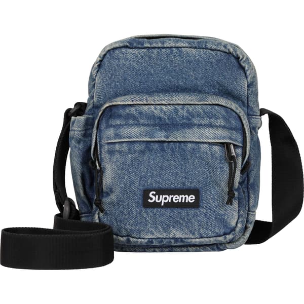 Supreme Denim Shoulder Bag - Washed Indigo (front)