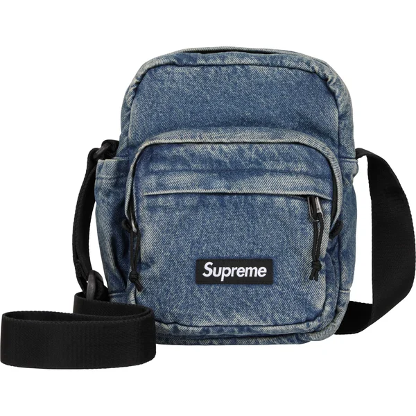 Supreme Denim Shoulder Bag - Washed Indigo (front)