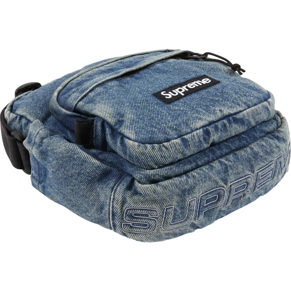 Supreme Denim Shoulder Bag - Washed Indigo (front)