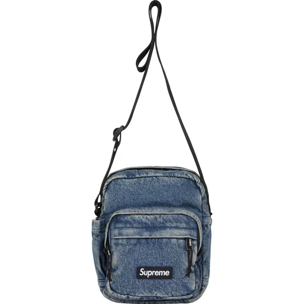 Supreme Denim Shoulder Bag - Washed Indigo (front)