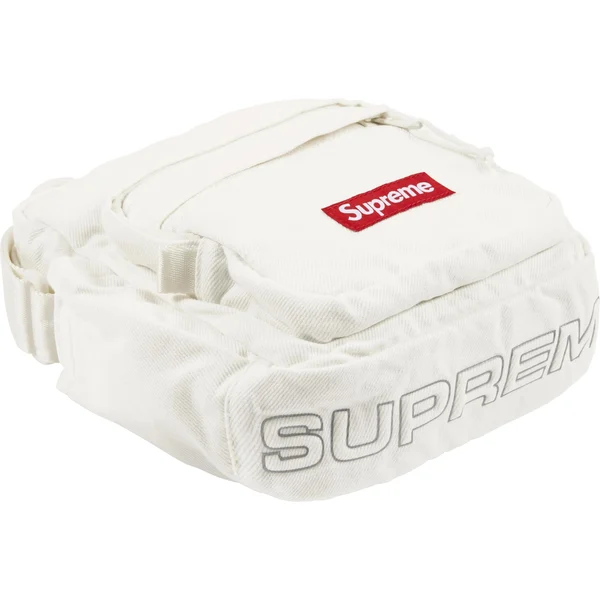 Supreme Denim Shoulder Bag - White (front)