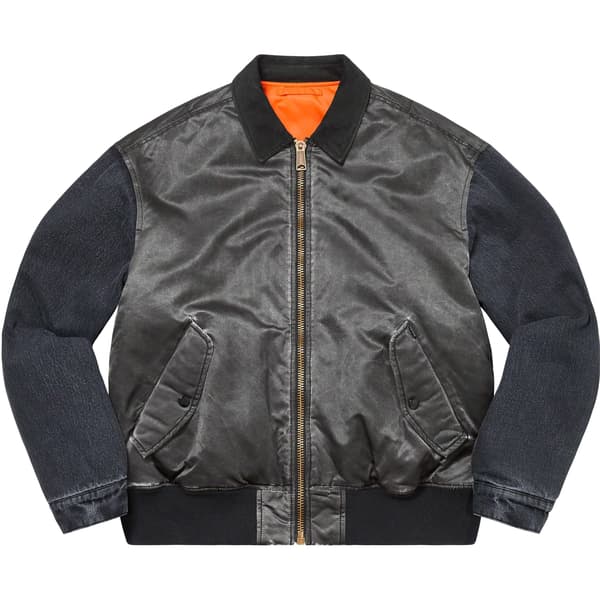 Supreme Denim Sleeve MA-1 - Black (front)