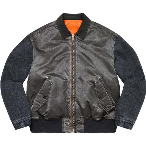 Supreme Denim Sleeve MA-1 - Black (front)