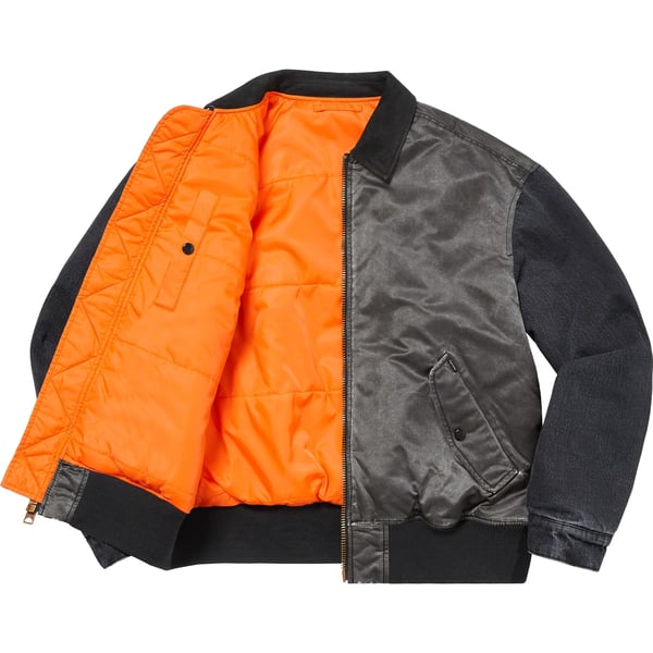 Supreme Denim Sleeve MA-1 - Black (front)