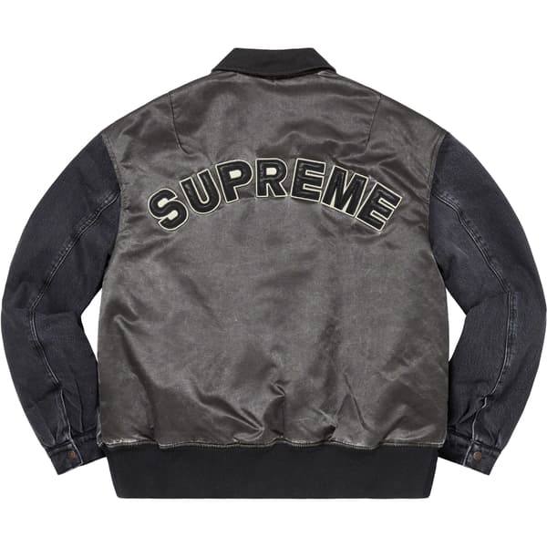 Supreme Denim Sleeve MA-1 - Black (front)